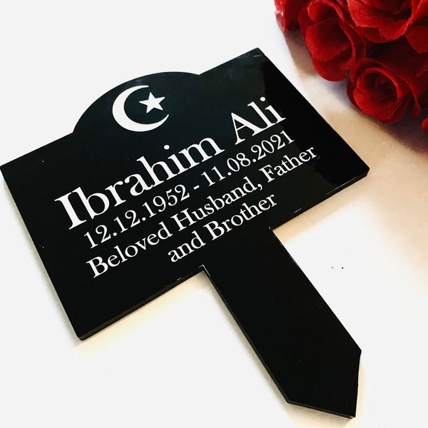 Personalised Muslim Islamic Arabic Memorial plaque grave marker plaque in loving memory