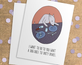 Valentine Card - Funny Anniversary Card - Dating Anniversary - Funny Card for Boyfriend - Funny Card for Girlfriend - Dog Card