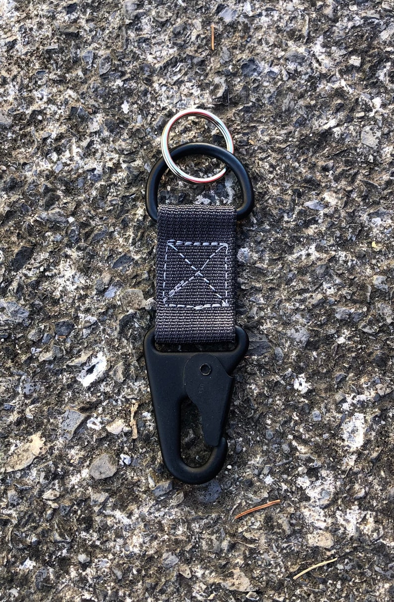 Key Chain Black Tactical Key Chain Snap Clip Key Holder Etsy