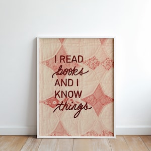 Quilted Book Lover Poster, I Read Books, Library Sign (PDF Pattern)