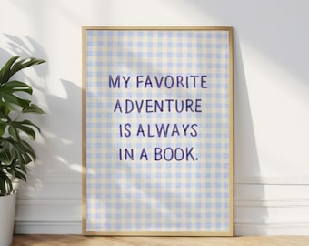 Coastal Reading Poster: Adventure Literature Wall Art