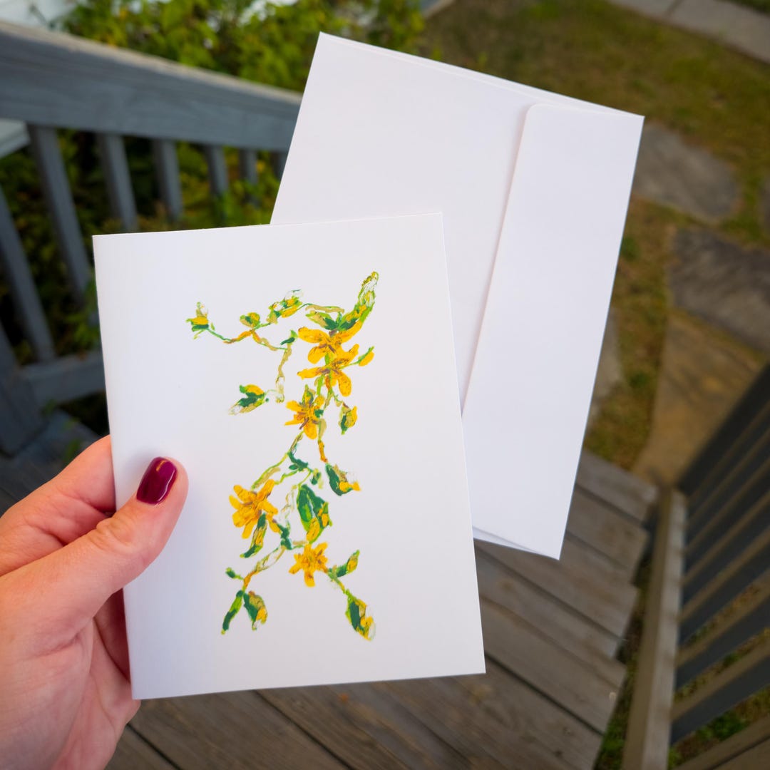 Mother's Day Greeting Card Flower - Oil Pastel Art Print Blank Inside ...