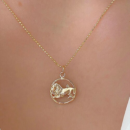 Leo Gold Necklace14k Gold Pendant 