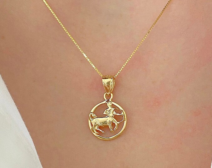 Sagittarius Gold Necklace14k Gold Pendant Necklace Sagittarius Necklace Zodiac Necklace Gold