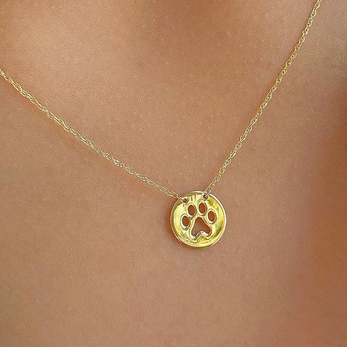 Gold Dog or Cat Paw Print Charm Personalized Pet Loss Etsy
