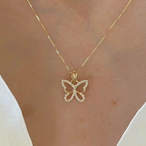 Gold butterfly clearance necklace charm