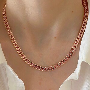 Cuban Link Necklace 14K Rose Gold 6.5mm Miami Cuban Link Cuban Link Chain Necklace 16 18 Cuban Chain Holiday Gift Gift For Her