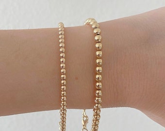 14K Gold Ball Bracelet| 14K Gold Bead Bracelet| 14K Gold bracelet| Bracelet Stack| Solid Gold Bracelet| Great Gift