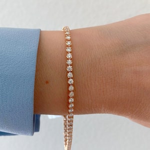 14k Solid Gold Natural Diamond 4 Prong Tennis Bracelets 2ct 14k Solid Gold Natural Diamond 4 Prong Tennis Bracelets 2ct