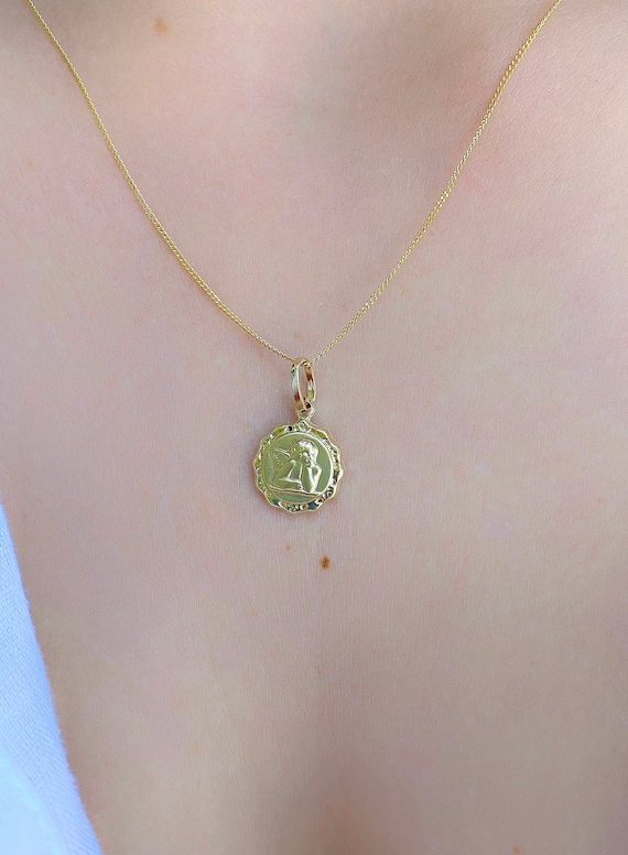 Gold guardian angel charm sale