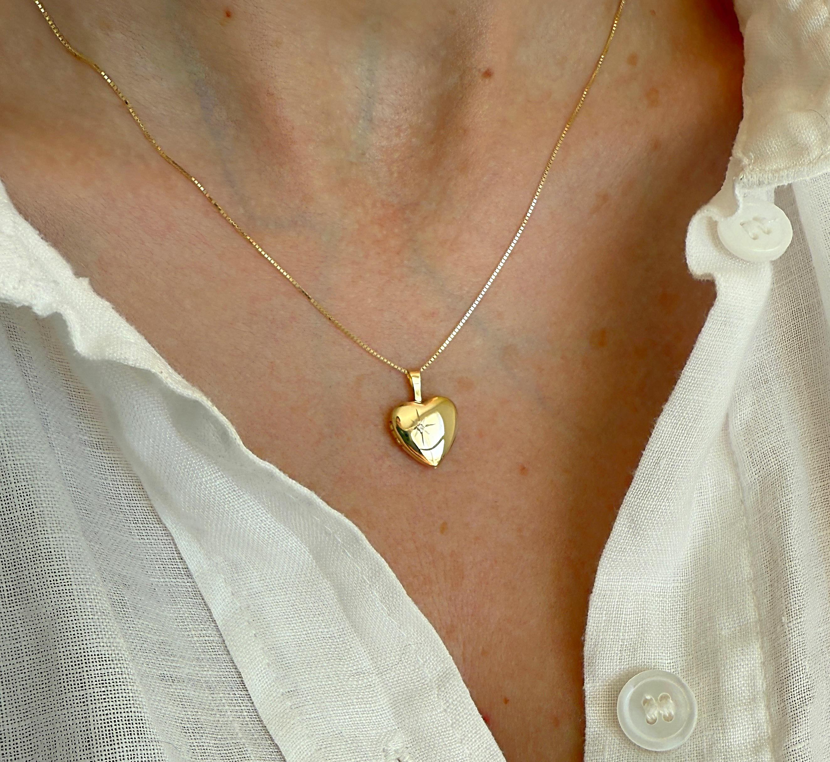 I Love You Necklace 100 Languages Tiny Rose Gold Heart Locket With