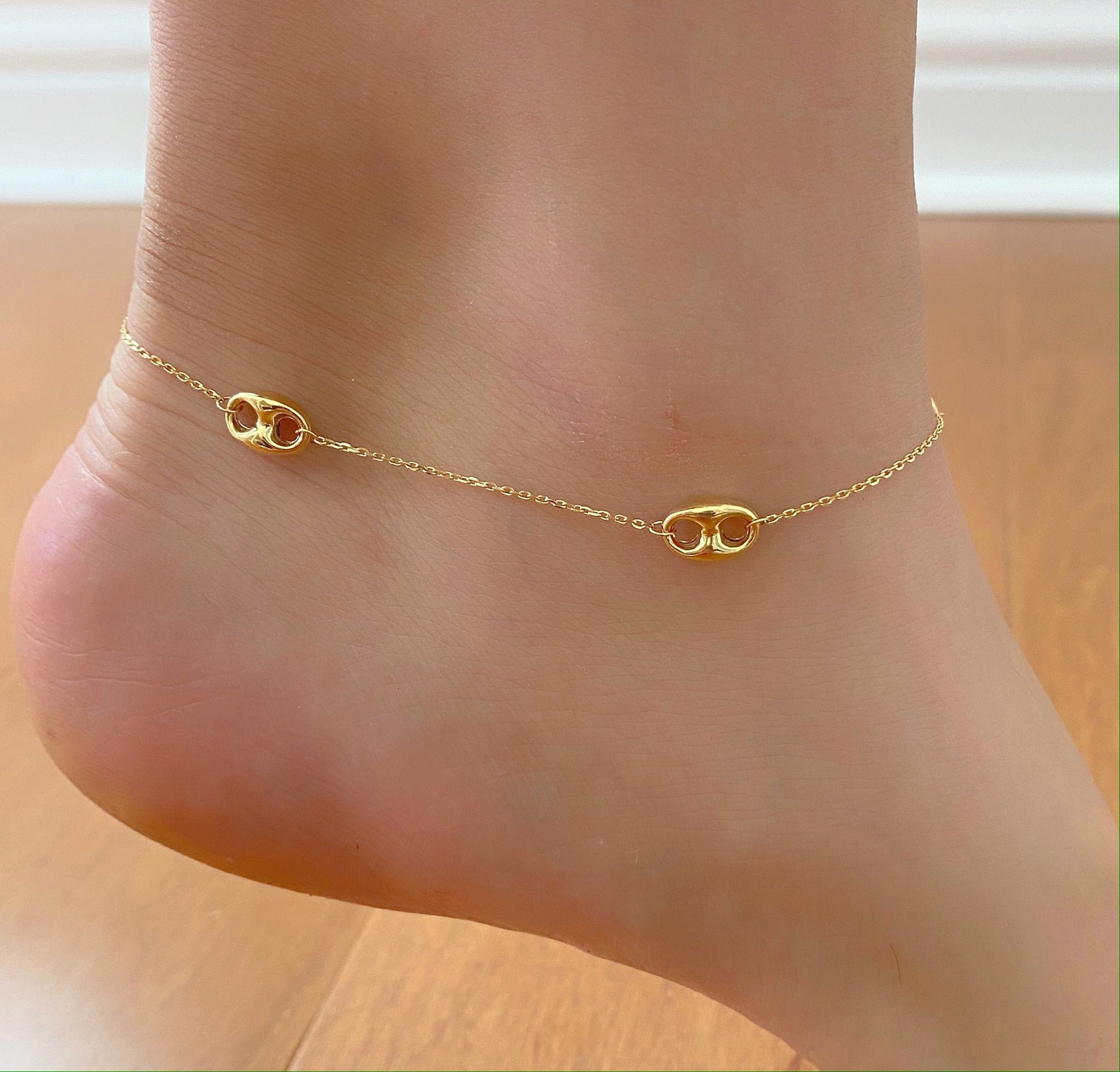 Gold ankle bracelets 14k Clearance