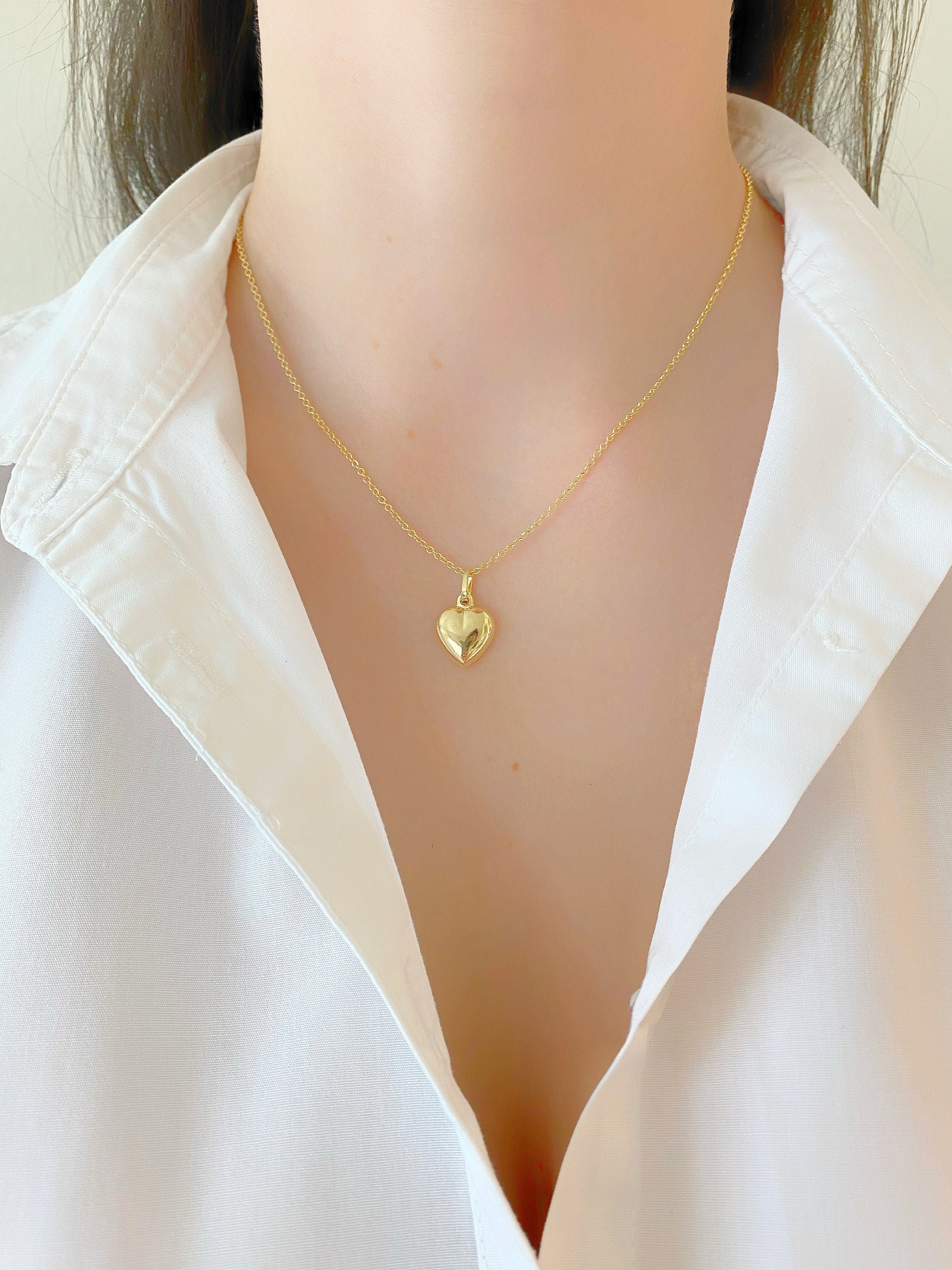 Heart Necklace 14k Yellow Gold Heart 