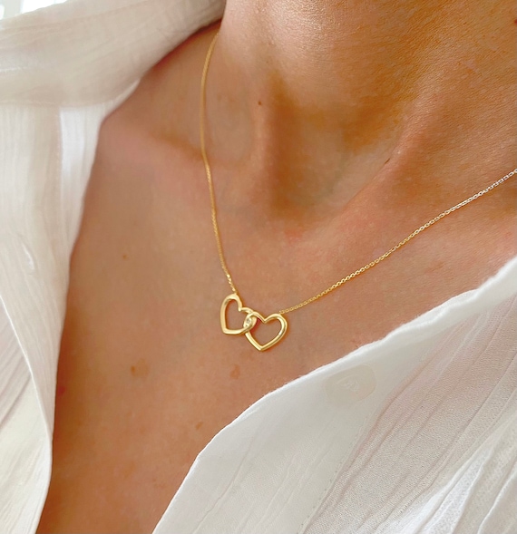 Diamond Double Heart Pendant, Half Carat, 18K White Gold – Fortunoff Fine  Jewelry