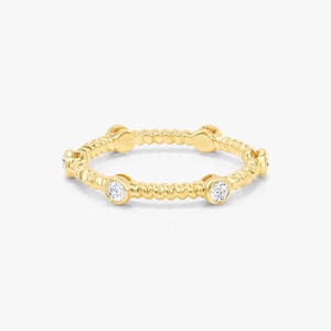 18k yellow gold eternity diamond ring, 18k diamond band, rope design ring, diamond eternity ring, diamond stackable ring