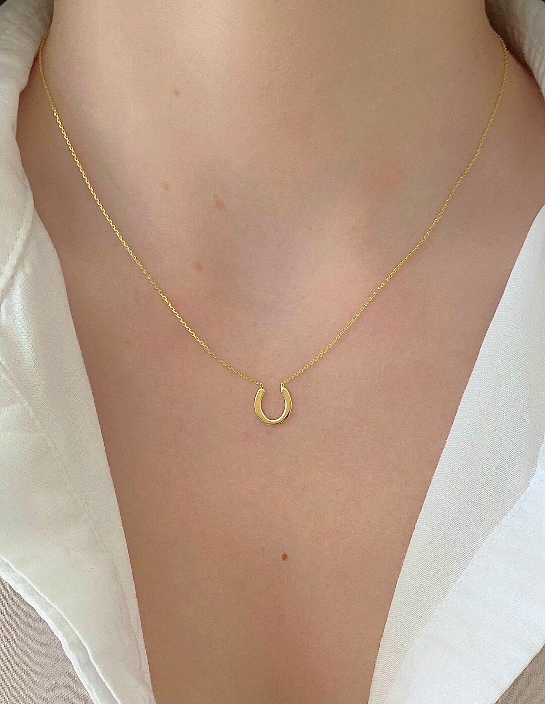 Small Horseshoe Necklace| Gold Horseshoe Necklace| Good Luck Charm