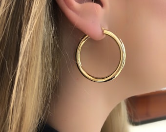 14k yellow gold hoop earrings, gold hoop earrings, hoop earrings, 14k gold earrings, gold earrings