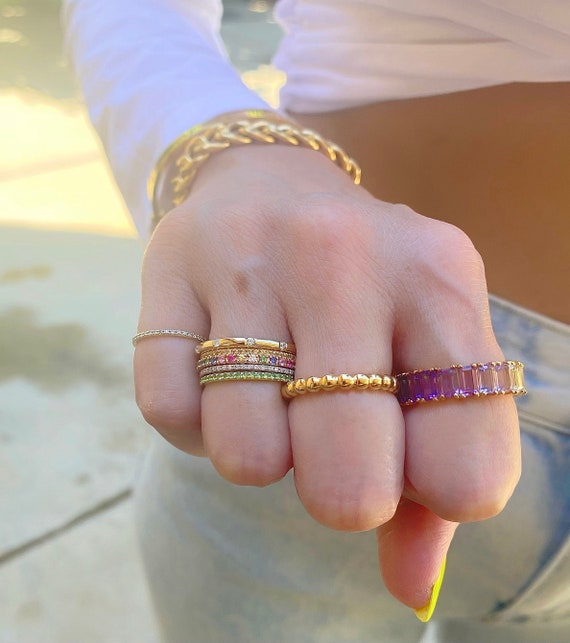 Amethyst Eternity Band Solid Gold Eternity Ring February
