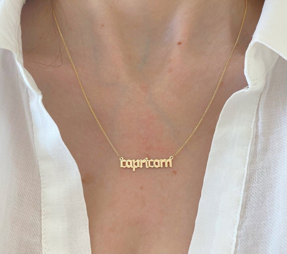 14k Solid Gold Capricorn Zodiac Necklace Dainty Astrology - Etsy