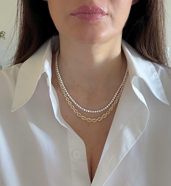 14k Yellow Gold 1.5mm Diamond Cut Rope Chain Pendant Necklace - 16 Inch Italian Made