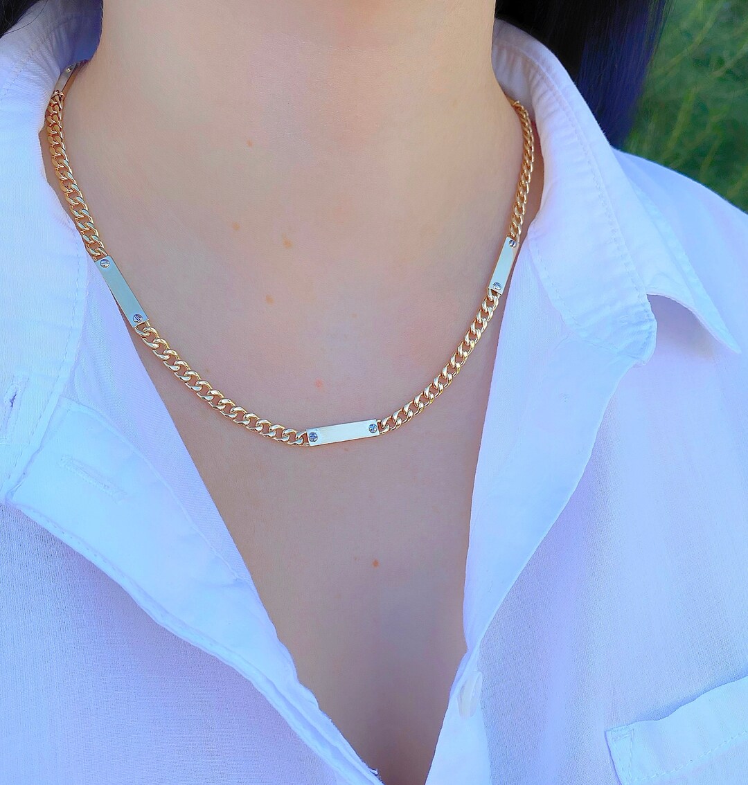Cuban Link Necklace 14K Solid Gold 4.5mm Miami Cuban Link Etsy