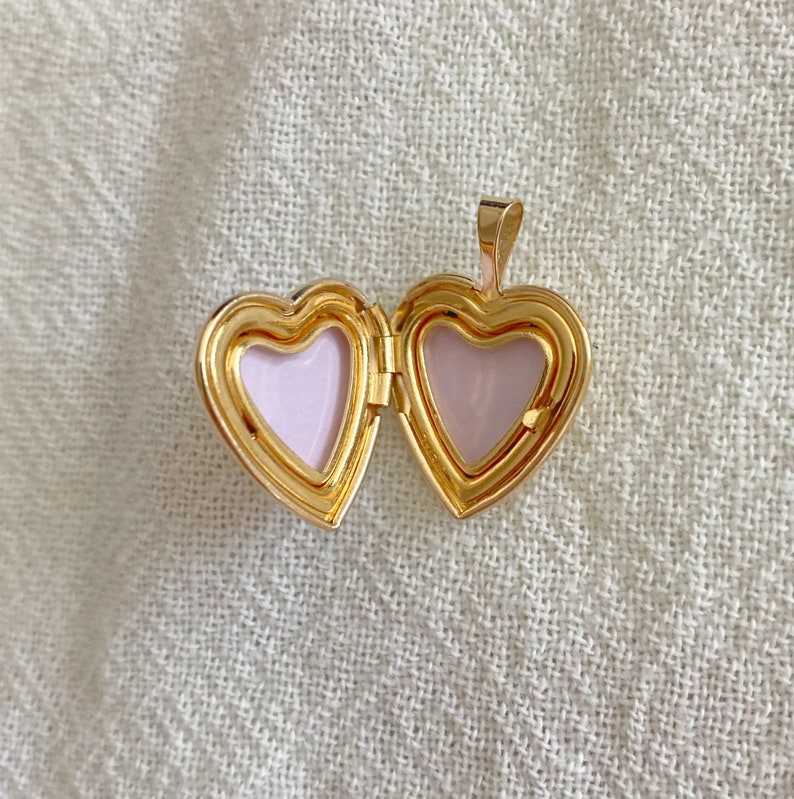 Heart Locket Necklace 14K Solid Yellow Gold Heart Locket - Etsy