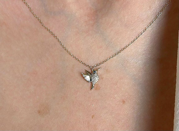 Diamond hummingbird necklace sale