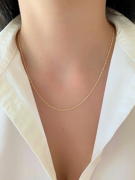 Dainty Sterling Silver Italian Coffee Chain Necklace 1.5mm Dainty Sterling Silver Italian Coffee Chain Necklace 1.5mm