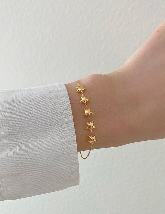❤Celestialさま❤2025年Bracelet❤❤❤✨️ 14K Gold Star Bracelet| Gold Celestial Bracelet| Multi Stars