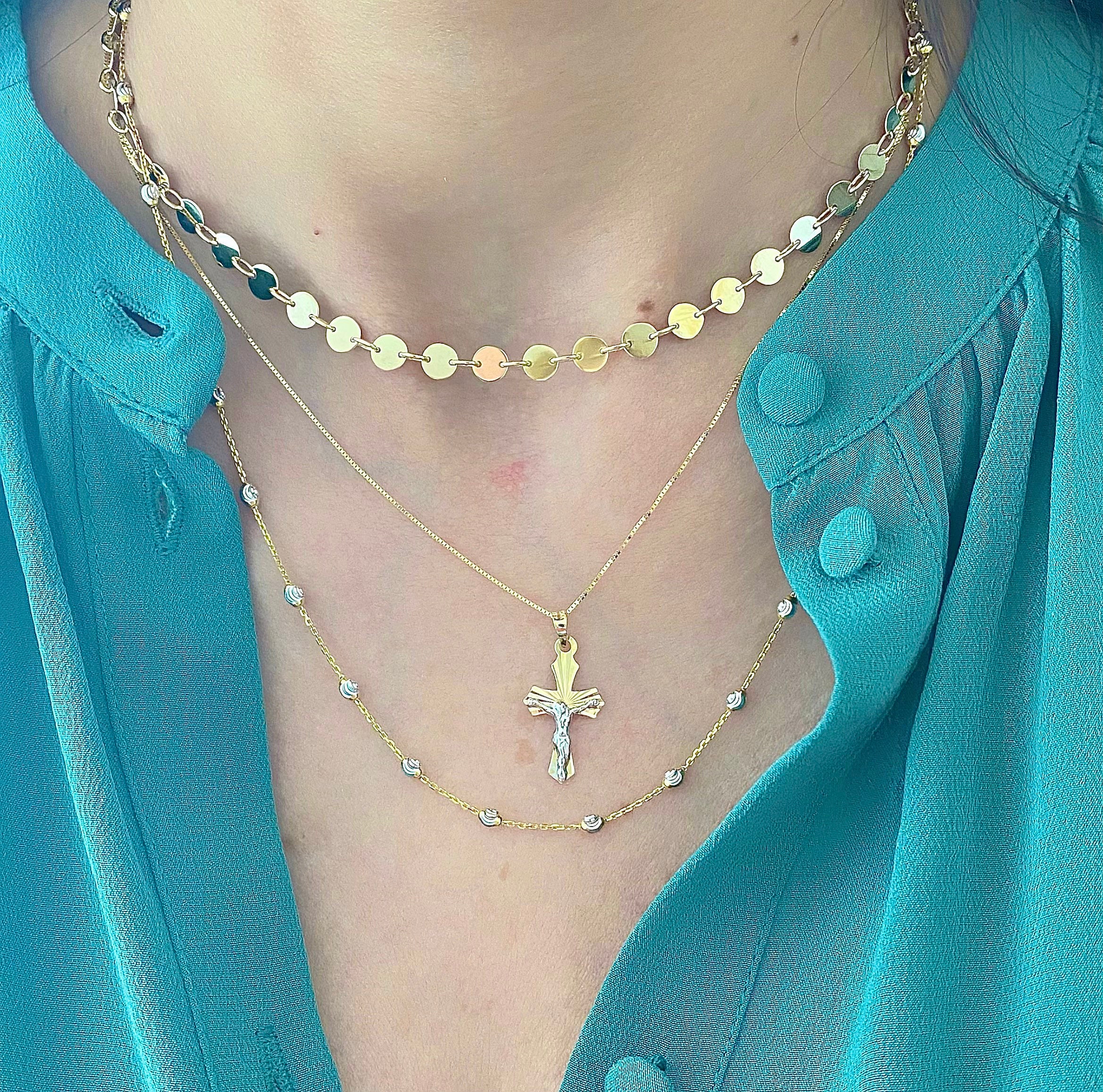 14K Disc Necklace 14K Gold Disc Necklace 14K Gold Necklace Etsy