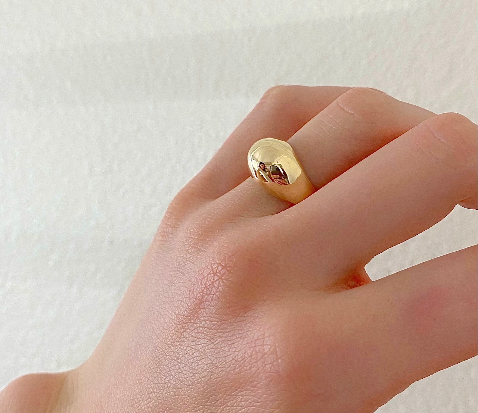 14k Gold Dome Ring Gold Dome Ring 14K Solid Gold Etsy