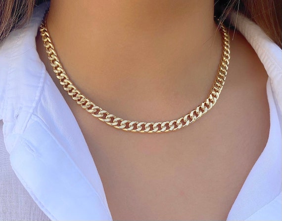 Cuban Link Necklace 14K Gold 6.5mm Miami Cuban Link Cuban Link