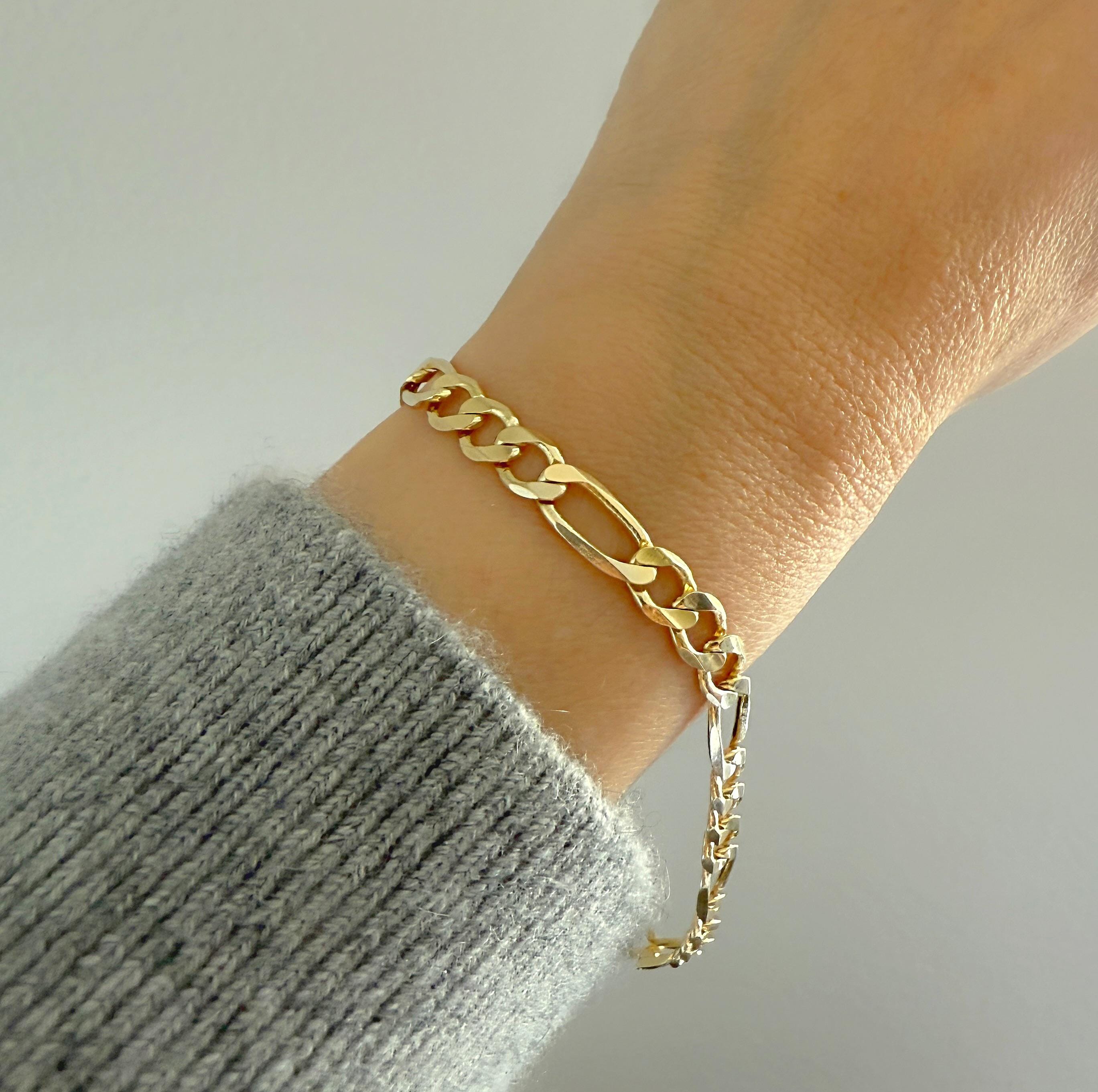 【待望の最新作】≪ADRAR≫ Figaro Chain Bracelet (Gold) Gold Figaro Chain Bracelet – Biker Jewelry Shop