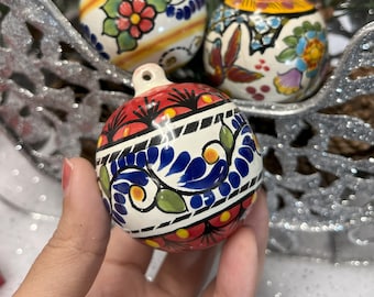Handmade Mexican Talavera, Small Tree Ornament