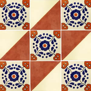 Handmade Mexican Talavera tiles 4" x 4" Natural