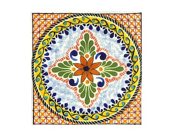 Talavera Tile trivet 6"x6": Authentic Mexican Decor