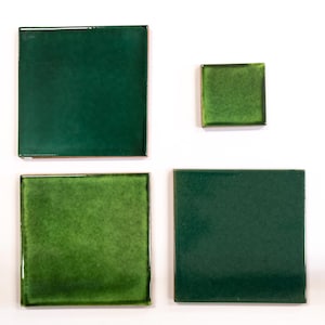 Green Handmade Mexican Talavera tiles 4" x 4"
