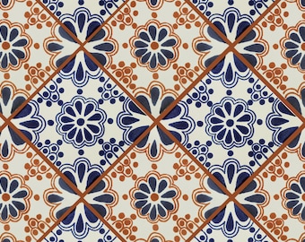 Azulejo Mexicano 4x4 Pulgadas Cerámica Hecho A Mano Mosaico