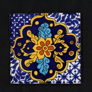 4x4 Handmade Mexican Talavera tiles - Multicolored
