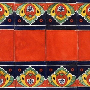 Border Handmade Mexican Talavera tiles 4" x 4"