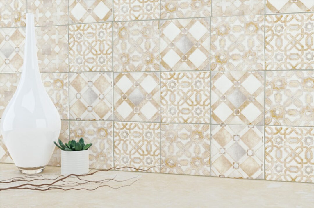 4x4 Handmade Ceramic Tiles Moroccan Cream Mix - Etsy