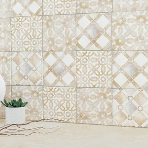 4x4 Handmade Ceramic Tiles Moroccan Cream Mix