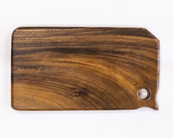 Tabla de embutidos de madera exótica de 35 x 20 cm