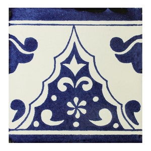 White & Blue 2&quot;x2&quot;, 4&quot;x4&quot; Handmade Mexican Talavera Tiles