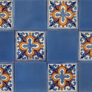 Handmade Mexican Talavera tiles 4&quot; x 4&quot; Morisque