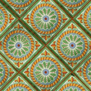 Handmade Mexican Talavera tiles 4" x 4" Barcelona