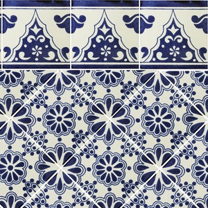 Handmade Mexican Talavera tiles 4" x 4" Liners