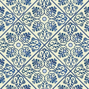 Handmade Mexican Talavera tiles 4&quot; x 4&quot; Traditional - Blue and White