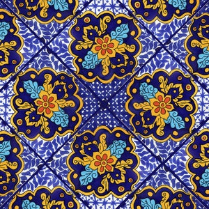Handmade Mexican Talavera tiles 4&quot; x 4&quot; Espana