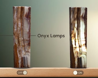Cube Onyx Lamp with Freeform Top